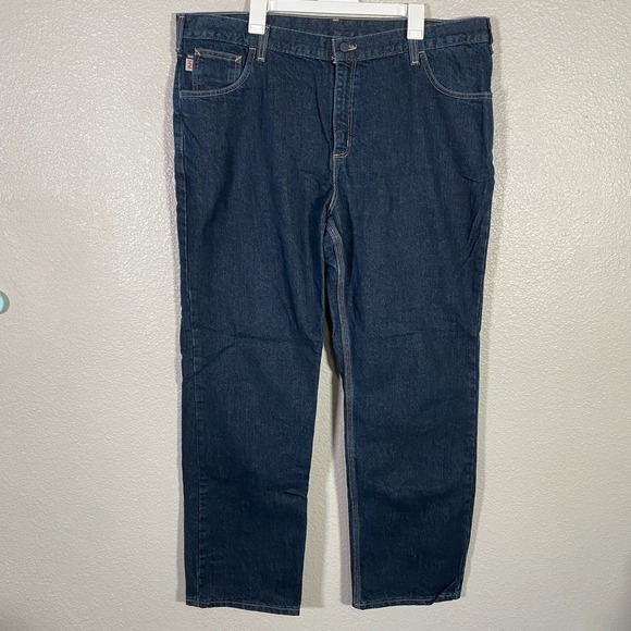 Carhartt Other - Carhartt Jeans Mens 42x32 Flame Resistant Cat 2 Dark Denim Wash Work Wear